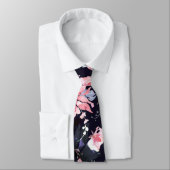 Waterverf bloeien op grote schaal bloemenpatroon stropdas (Gebonden)