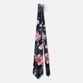 Waterverf bloeien op grote schaal bloemenpatroon stropdas (Voorkant)