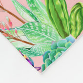 Waterverf bloeiend Succulents Patroon Fleece Deken (Hoek)
