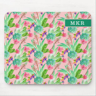 Waterverf bloeiend Succulents Patroon Muismat