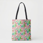 Waterverf bloeiend Succulents Patroon Tote Bag (Voorkant)