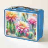 Waterverf bloeiende succulente Cactus Cacti Plante (Achterkant)