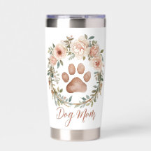Waterverf Bloem Afdruk Hond Moeder Reizen Tumbler