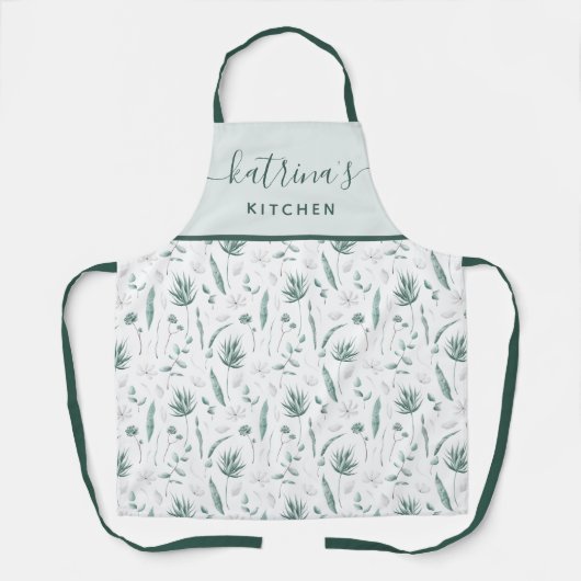 Waterverf Bloem All-Over Print Schort (Voorkant)