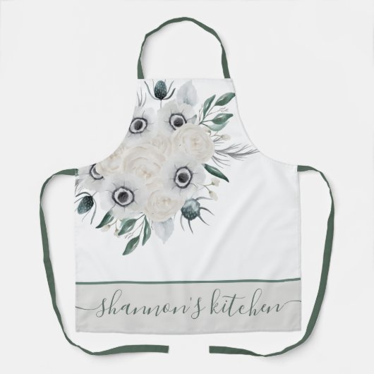 Waterverf Bloem All-Over Print Schort (Voorkant)