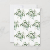 Waterverf Bloem Bruiloft White Eucalyptus Bedankkaart (Achterkant)