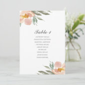 Waterverf Bloem Bruiloft Zittafel Plan Kaart (Staand voorkant)