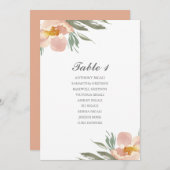 Waterverf Bloem Bruiloft Zittafel Plan Kaart (Voorkant / Achterkant)