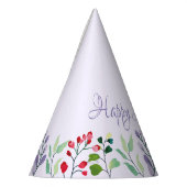 Waterverf bloem eerste verjaardag feesthoedjes (Links)