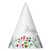 Waterverf bloem eerste verjaardag feesthoedjes (Links)