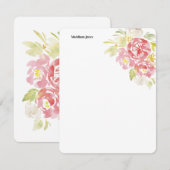 Waterverf bloem, gepersonaliseerde briefkaart (Voorkant / Achterkant)