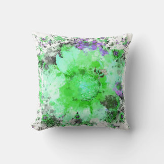 Waterverf Bloem - Groen Kussen