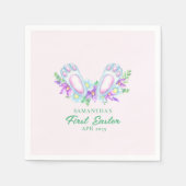 Waterverf Bloem Konijn Poten Paas Papier Servet (Voorkant)