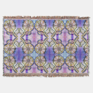 Waterverf bloem kunst op blauw deken