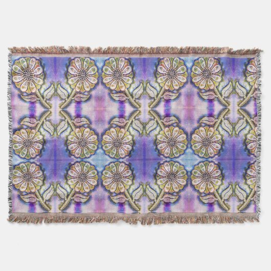 Waterverf bloem kunst op blauw deken (Voorkant)