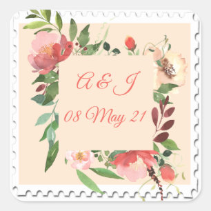 Waterverf Bloem Lijst Sticker