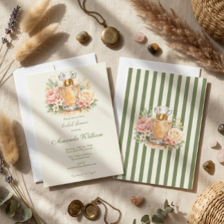 Waterverf Bloem Luxe Parfum Bruidsdouche Kaart