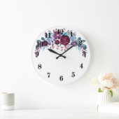 Waterverf bloem met  blauw grote klok (Huis)