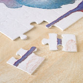 Waterverf bloem modern bloemontwerp legpuzzel (Zijkant)