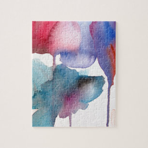 Waterverf bloem modern bloemontwerp legpuzzel