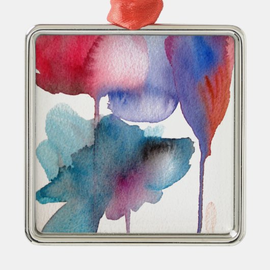 Waterverf bloem modern bloemontwerp metalen ornament (Voorkant)