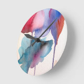 Waterverf bloem modern bloemontwerp ronde klok (Hoek)