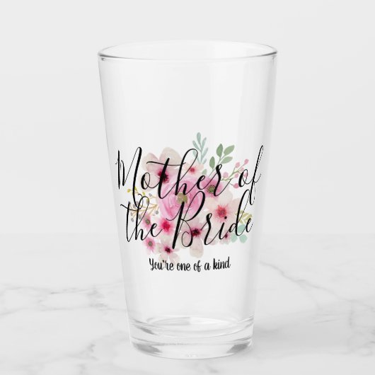 Waterverf Bloem Moeder van de Bruid Bruiloft Feest Glas (Voorkant)