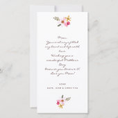 Waterverf Bloem Moederdagkaart Kaart (Achterkant)