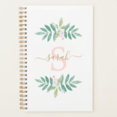 Waterverf Bloem Monogram Planner (Voorkant)