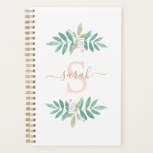 Waterverf Bloem Monogram Planner