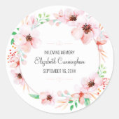 Waterverf bloem monumentaal bloem ronde sticker (Voorkant)