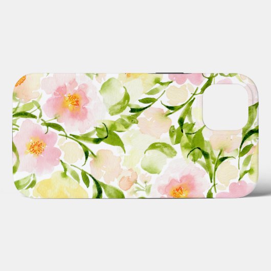 Waterverf bloem pony bloem speck iPhone Case-Mate iPhone Case (Achterkant (horizontaal))