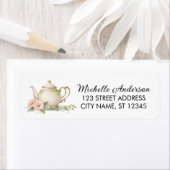 Waterverf Bloem Pot Retouradres Label     (Insitu)
