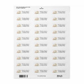 Waterverf Bloem Pot Retouradres Label     (Full Sheet)