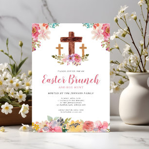 Waterverf Bloem Religieus Pasen Brunch Eierspel Kaart