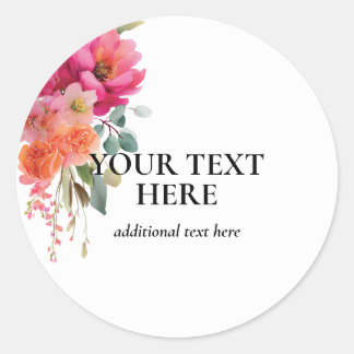 Waterverf Bloem Ronde Sticker