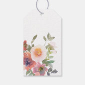 Waterverf Bloem Roze Groen Bruidsdiner Cadeaulabel (Achterkant)