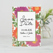 Waterverf Bloem Save the Date Uitnodiging (Staand voorkant)
