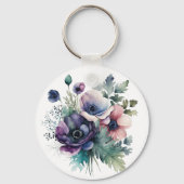 Waterverf bloem sleutelhanger (Voorkant)