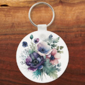 Waterverf bloem sleutelhanger (Voorkant)