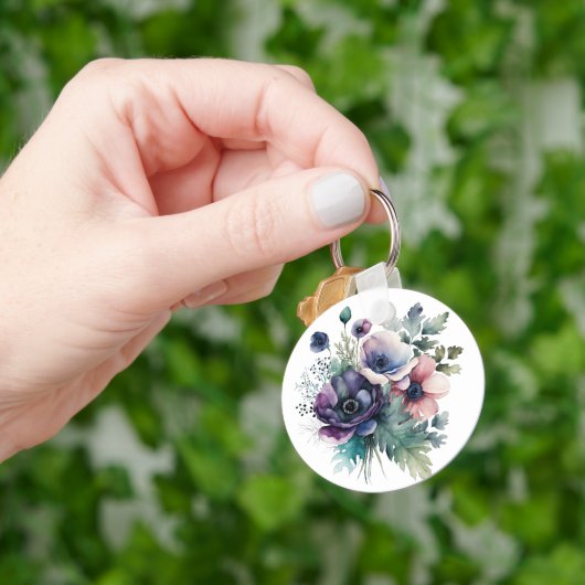 Waterverf bloem sleutelhanger (Hand)