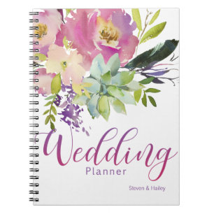 Waterverf Bloem Succulent Wedding Planner Notitieboek