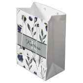 Waterverf bloem tas met monogram medium cadeauzakje (Voorkant Gekanteld)