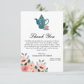 Waterverf Bloem Thee Bruiloftsfeestje Bedankkaart (Staand voorkant)