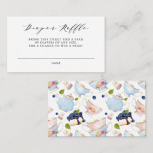 Waterverf Bloem Thee Feestje Luier Raffle Kaart II