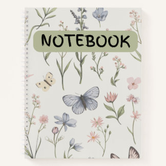 Waterverf bloem & vlinder Spiral Bound notitieboek