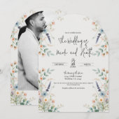 Waterverf Bloem Wilde Bloem Lente Trouwdag Kaart (Voorkant / Achterkant)