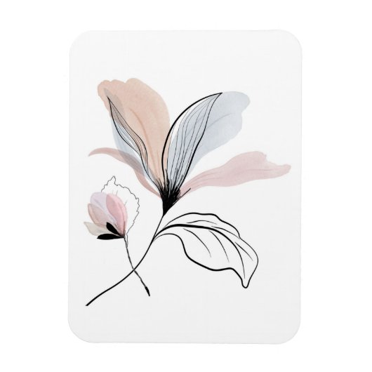 Waterverf Bloem Worp Kussen Magneet (Verticaal)