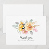Waterverf Bloemachtige Bruidsdiner Bedankkaart (Voorkant / Achterkant)