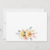 Waterverf Bloemachtige Bruidsdouche Bedankkaart (Achterkant)